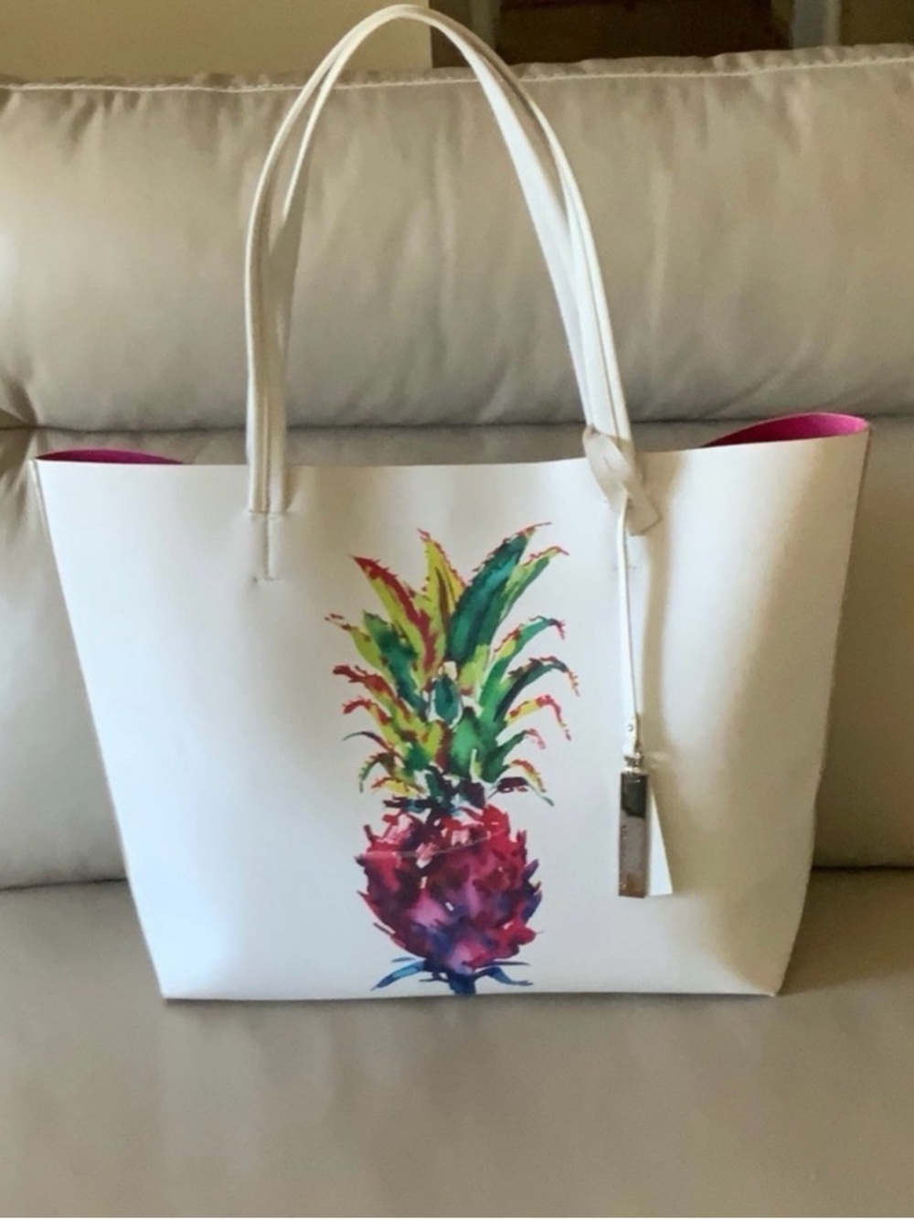 Vince Camuto Maro Pineapple White Tote